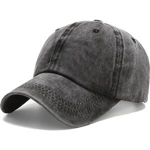 Unisex Black Vintage Adjustable Buckle Classic Comfortable Baseball Plain Cap